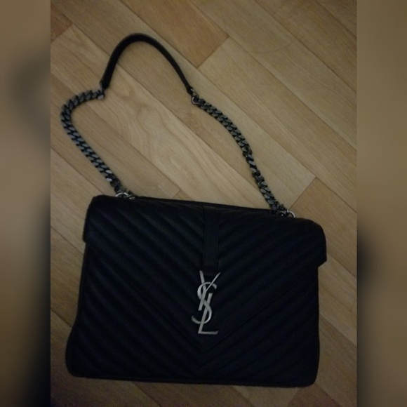 Saint Laurent Large College bag Black & Gunmetal - Picture 5 of 8
